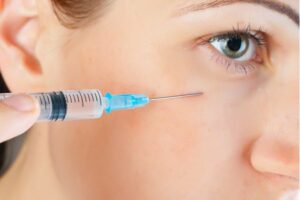 dermal filler injected into clients cheek