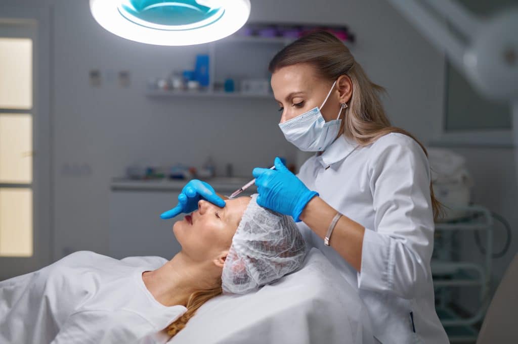Image of a woman having botox