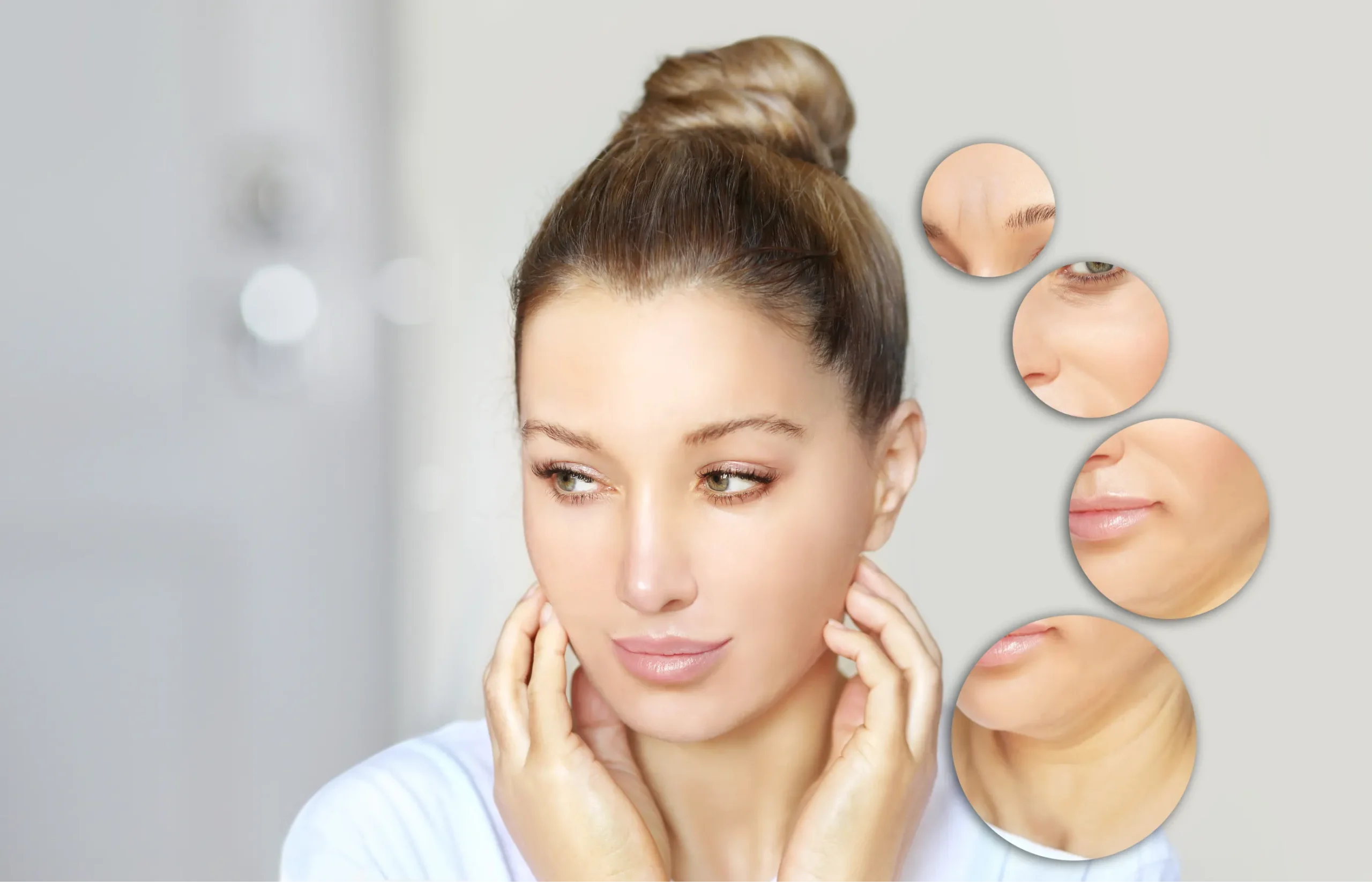 treatable areas for dermal fillers on woman's face