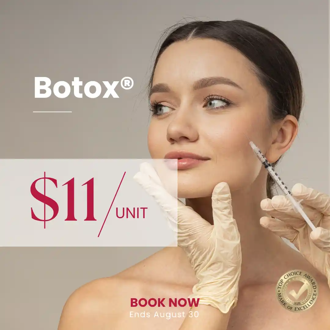 Botox Promo Banner $11 a unit Botox needle near persons faceBotox Promo Banner $11 a unit Botox needle near persons face