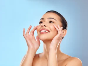 Woman happy after chemical peel